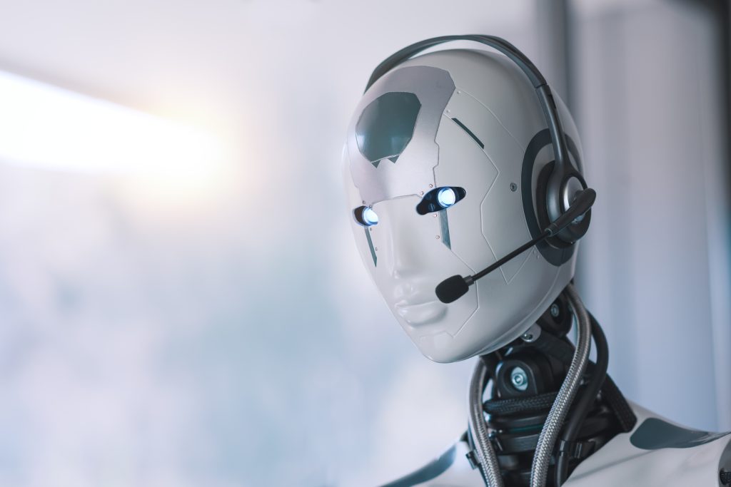 Robot with headset